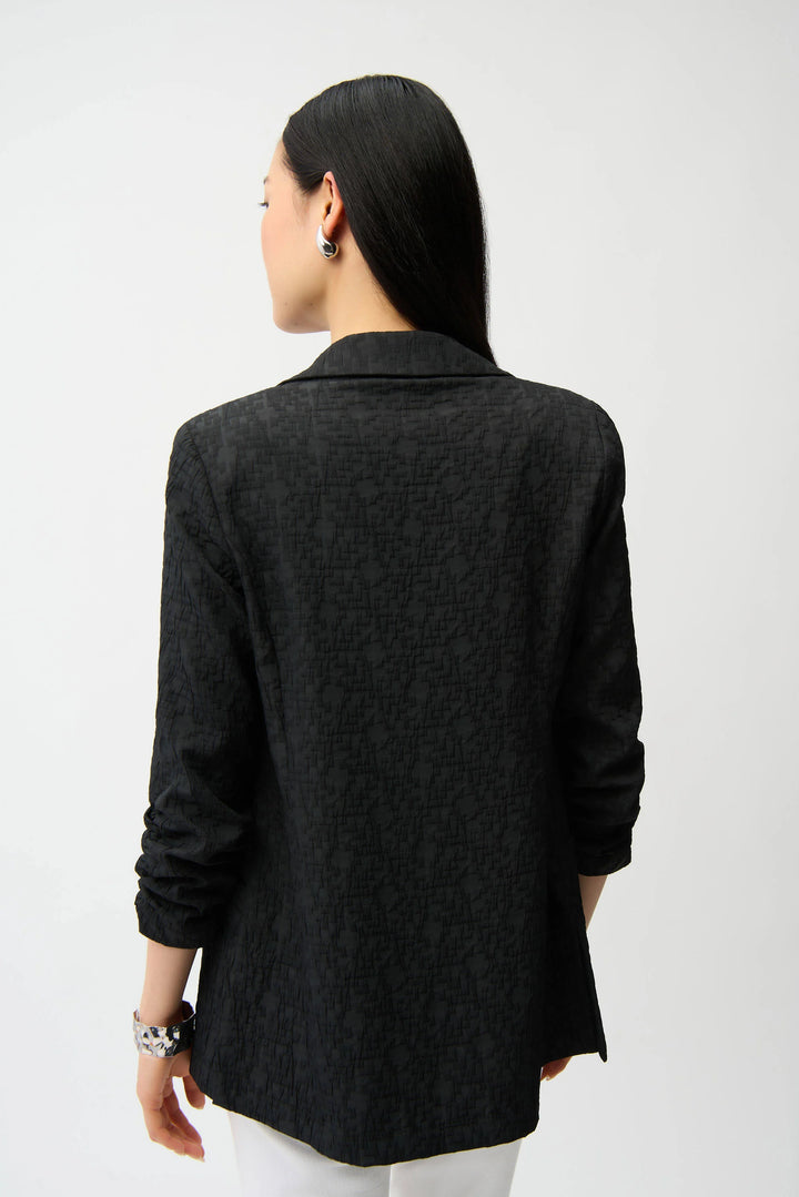Joseph Ribkoff Jacquard Texture Boxy Blazer  242034  Black