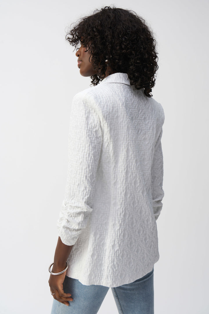Joseph Ribkoff Jacquard Texture Boxy Blazer  242034  White