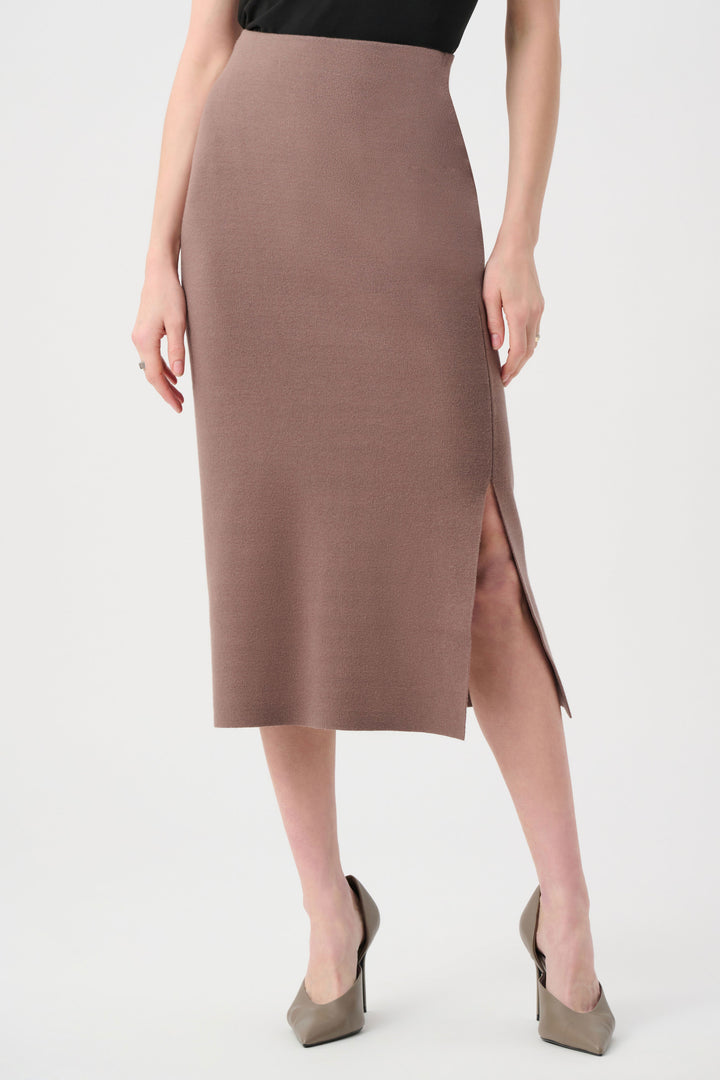 Joseph Ribkoff Sweater Knit Midi Skirt  243967  Mocha