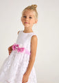 Mayoral Girls Devore Dress  3918-65   Blanco **