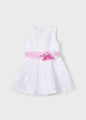 Mayoral Girls Devore Dress  3918-65   Blanco **