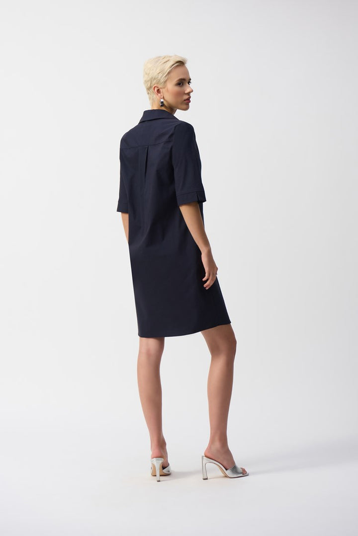 Joseph Ribkoff Stretch Poplin Trapeze Dress  251153  Midnight Blue