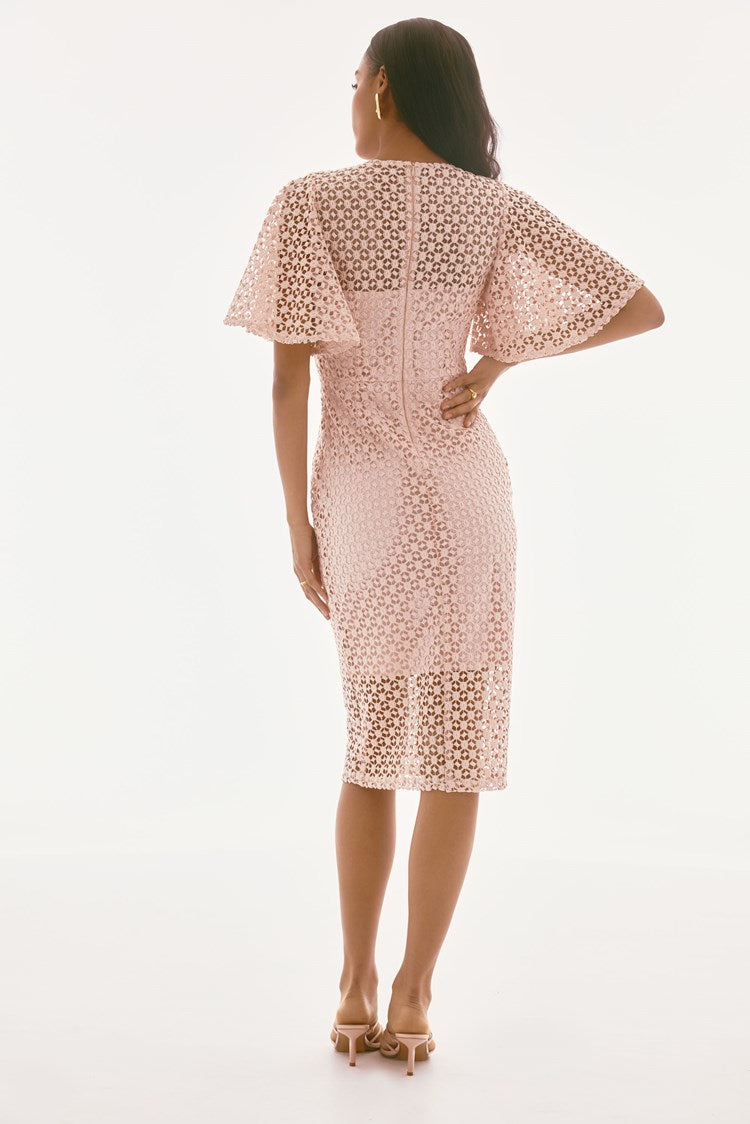 Joseph Ribkoff Lace Sheath Dress  251744  Quartz