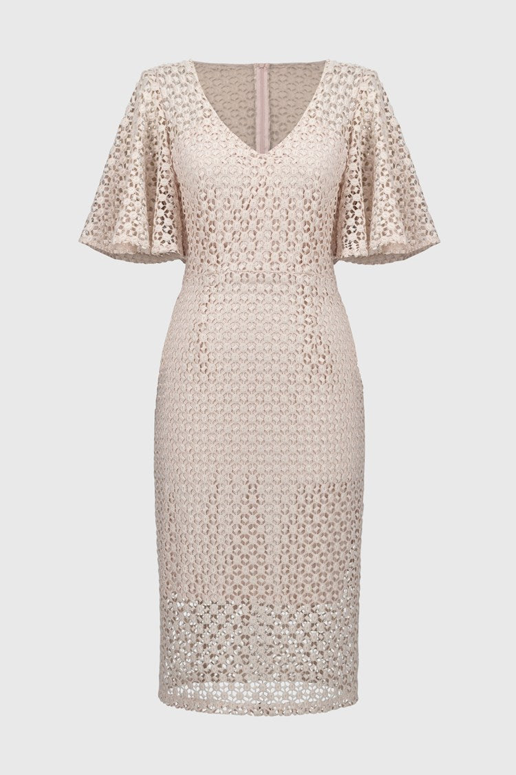 Joseph Ribkoff Lace Sheath Dress  251744  Quartz
