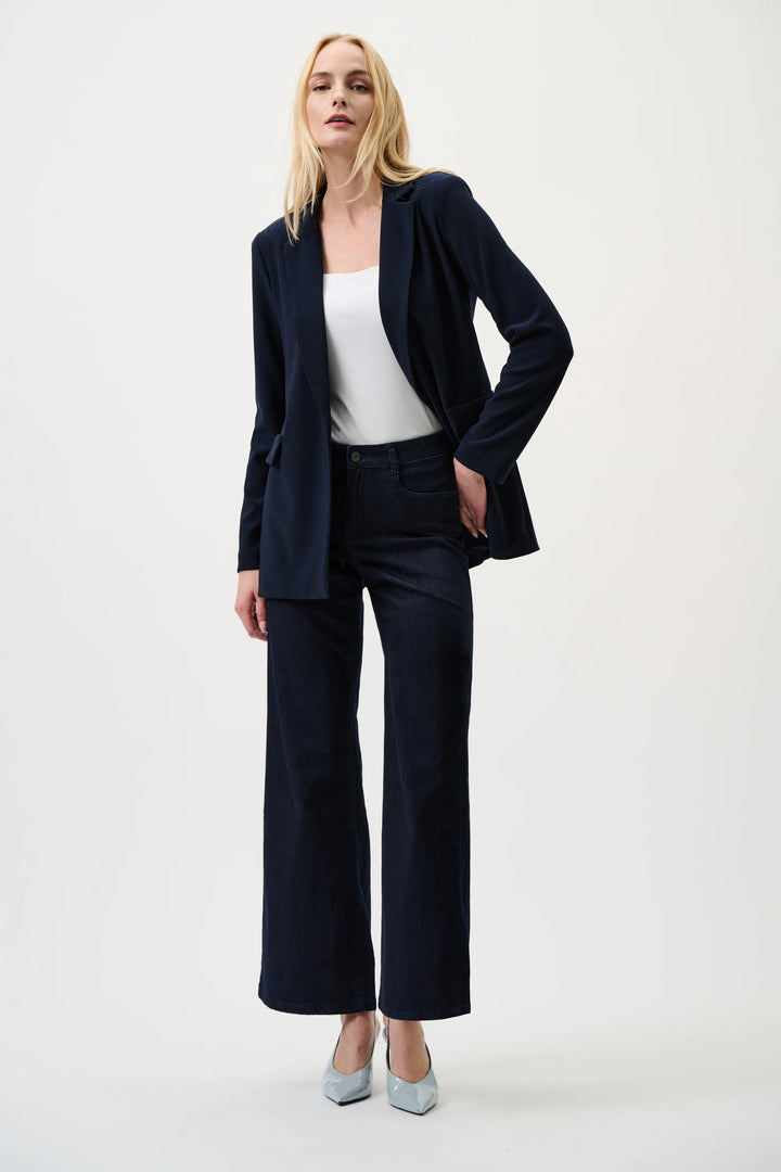 Joseph Ribkoff Goldie Classic Wide-Leg Stretch Jeans  251968  Dark Denim Blue