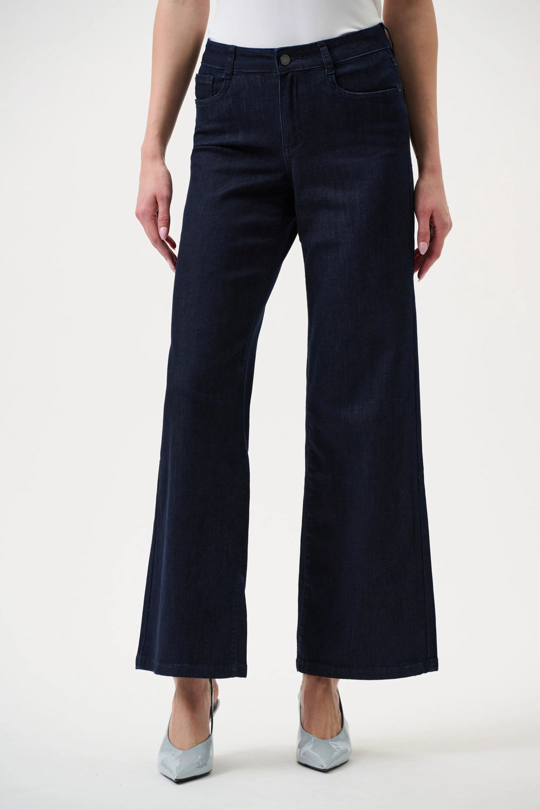 Joseph Ribkoff Goldie Classic Wide-Leg Stretch Jeans  251968  Dark Denim Blue