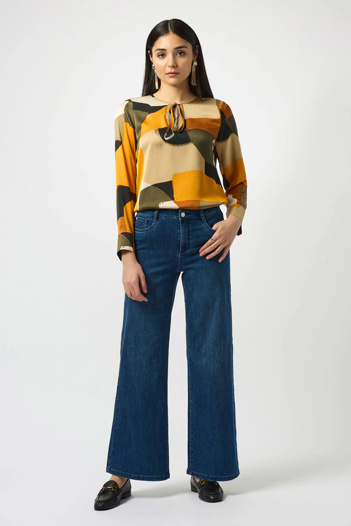 Joseph Ribkoff Goldie Classic Wide-Leg Stretch Jeans  251968  Denim Medium Blue