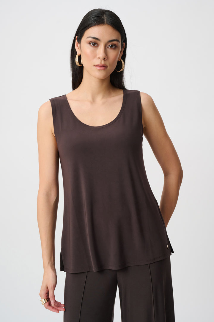 Joseph Ribkoff Silky Knit Scoop Knit Tank Top  251970  Mocha