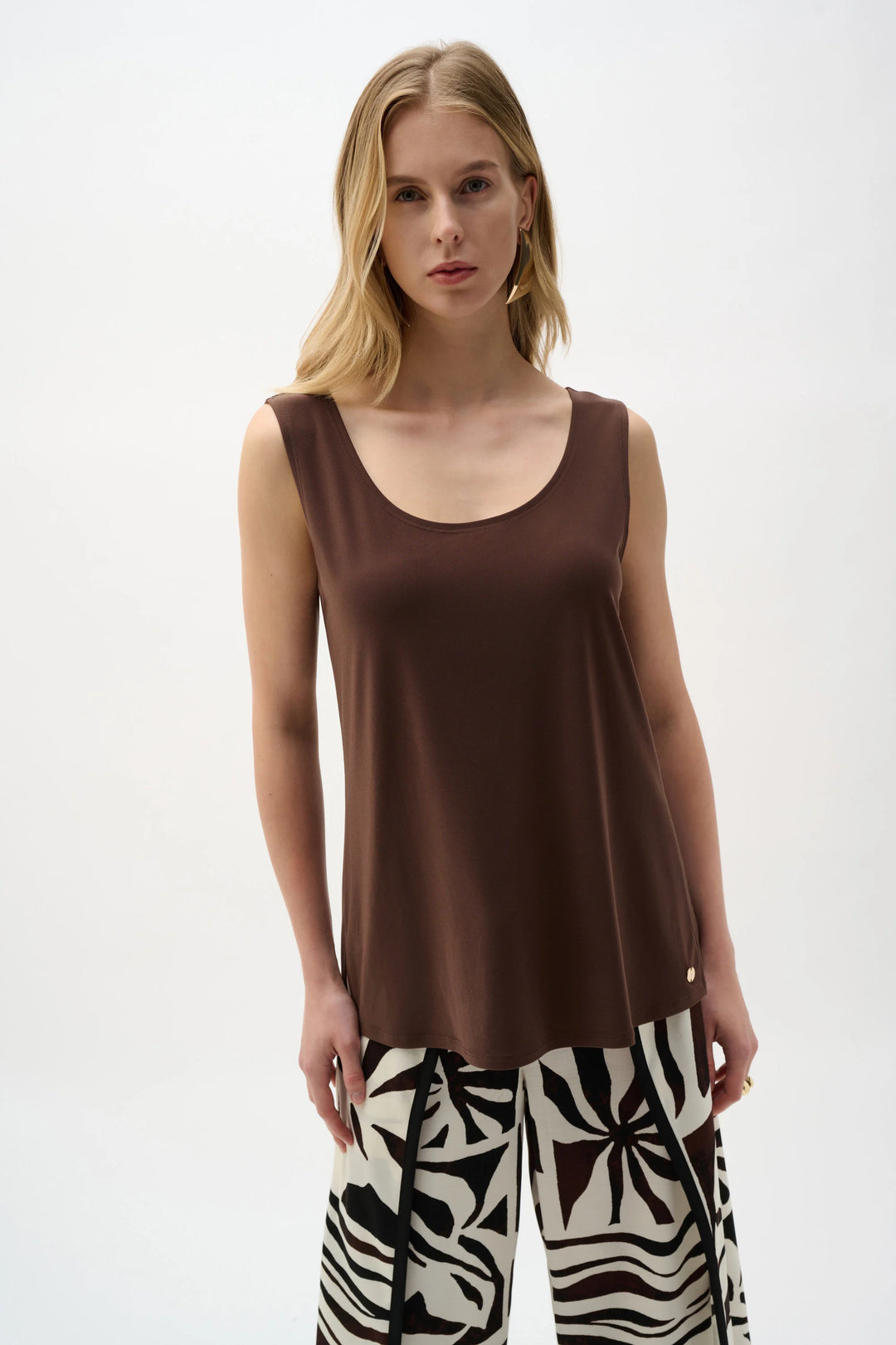 Joseph Ribkoff Scoop Neck Tank Top  251970  Mahogany
