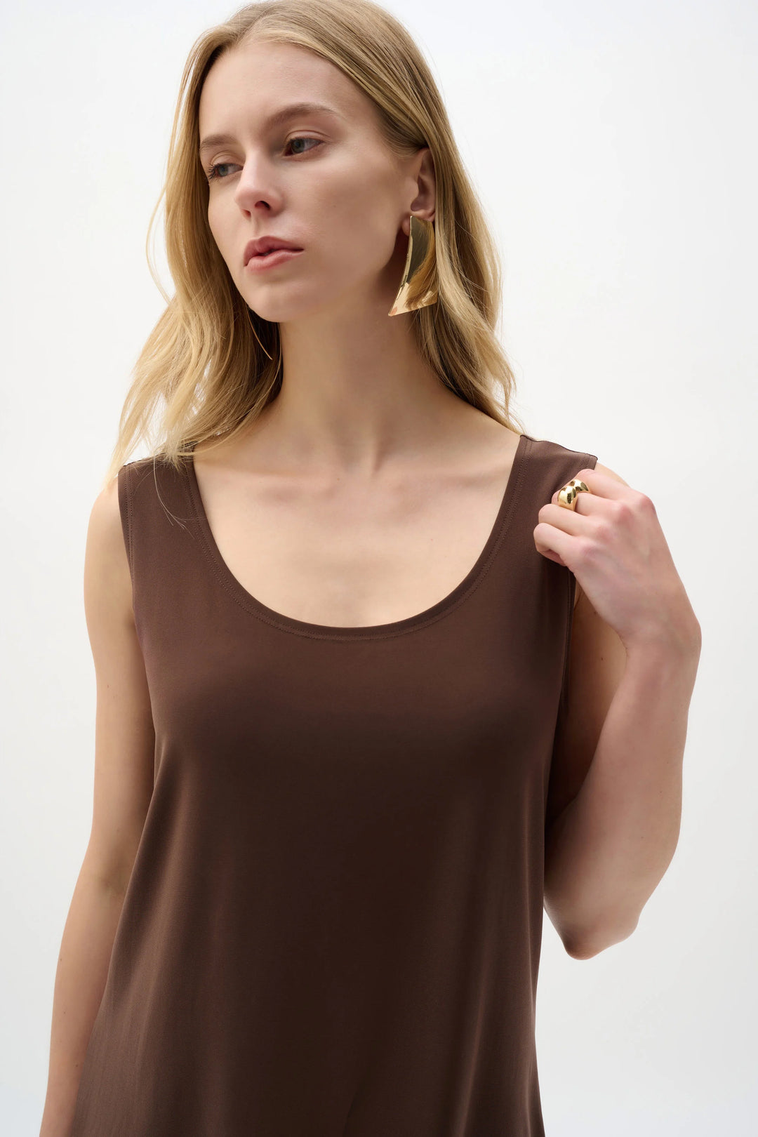 Joseph Ribkoff Scoop Neck Tank Top  251970  Mahogany