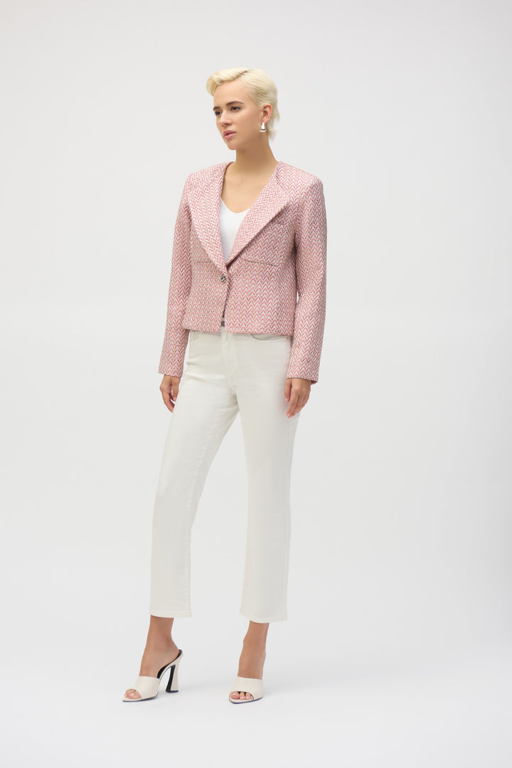 Joseph Ribkoff Boucle Boxy Blazer  252147  Pink/Multi