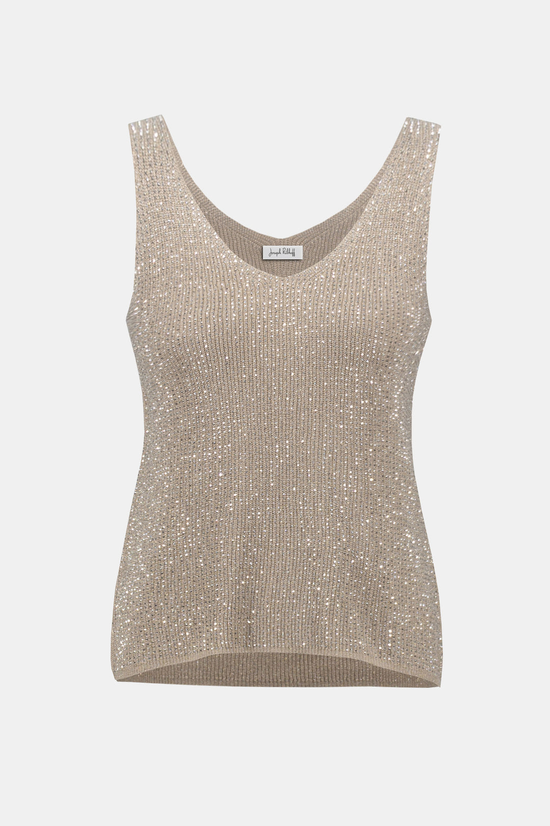 Joseph Ribkoff Metallic Camisole with Rhinestones   252915  Champagne
