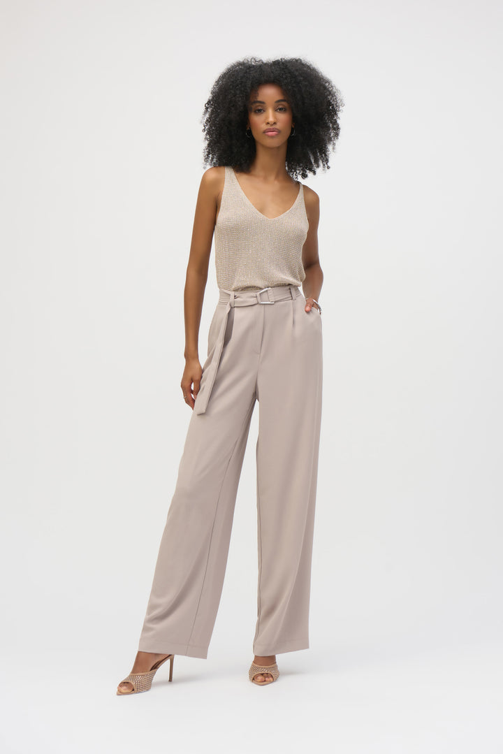 Joseph Ribkoff Metallic Camisole with Rhinestones   252915  Champagne