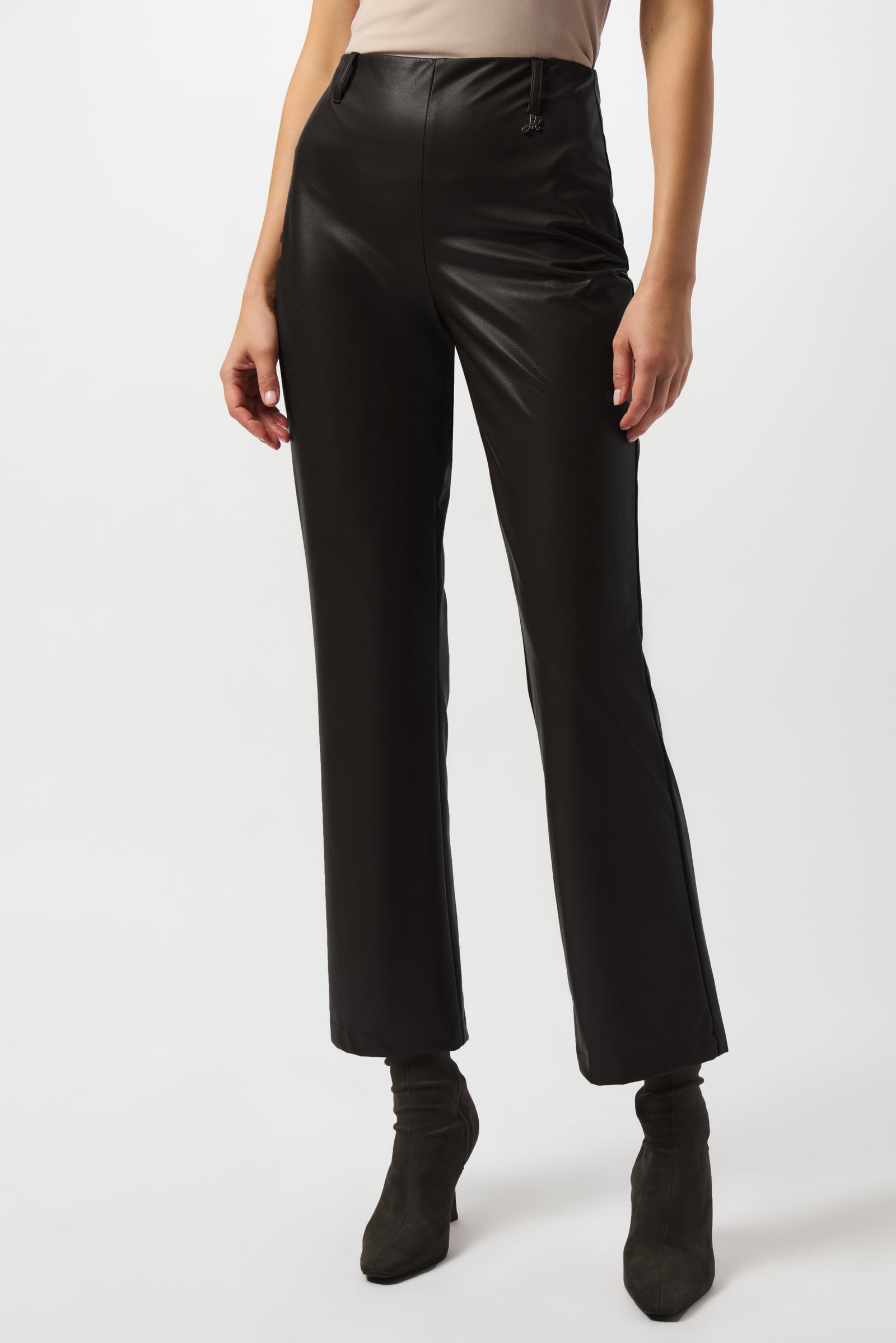 Joseph Ribkoff Leatherette Wide Leg Pull-On Pants  253060  Black