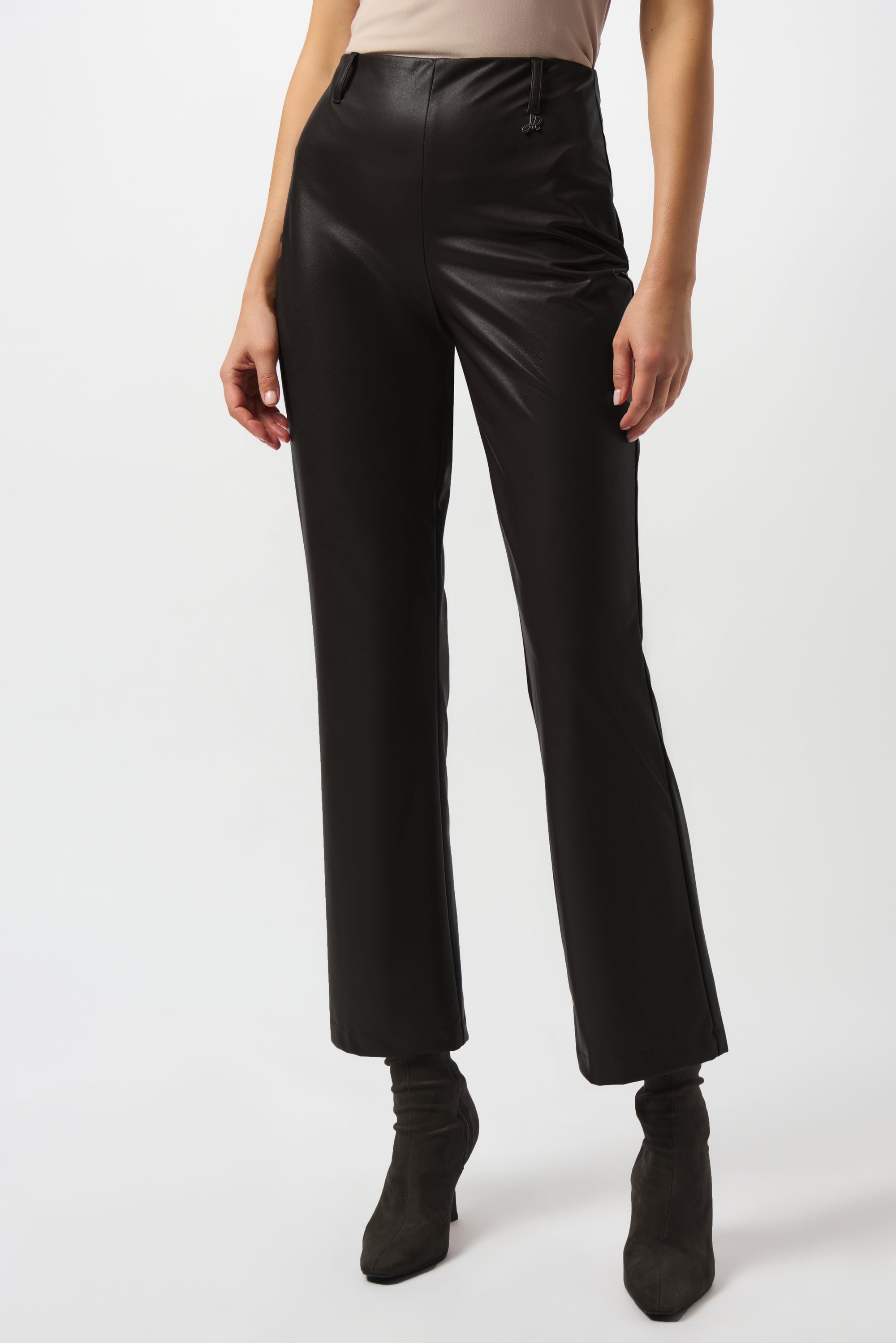 Joseph Ribkoff Leatherette Wide Leg Pull-On Pants  253060  Black