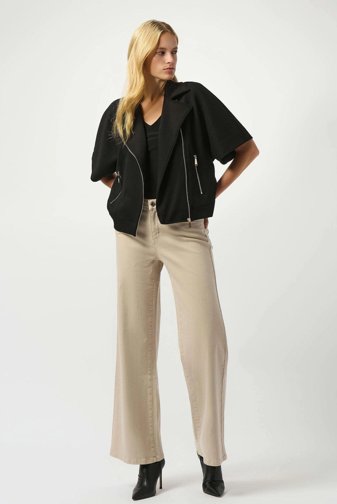 Joseph Ribkoff Scuba Jersey Boxy Jacket  253241  Black