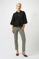 Joseph Ribkoff Knit Boxy Pullover with Polo Collar  253962  Black