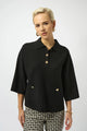 Joseph Ribkoff Knit Boxy Pullover with Polo Collar  253962  Black