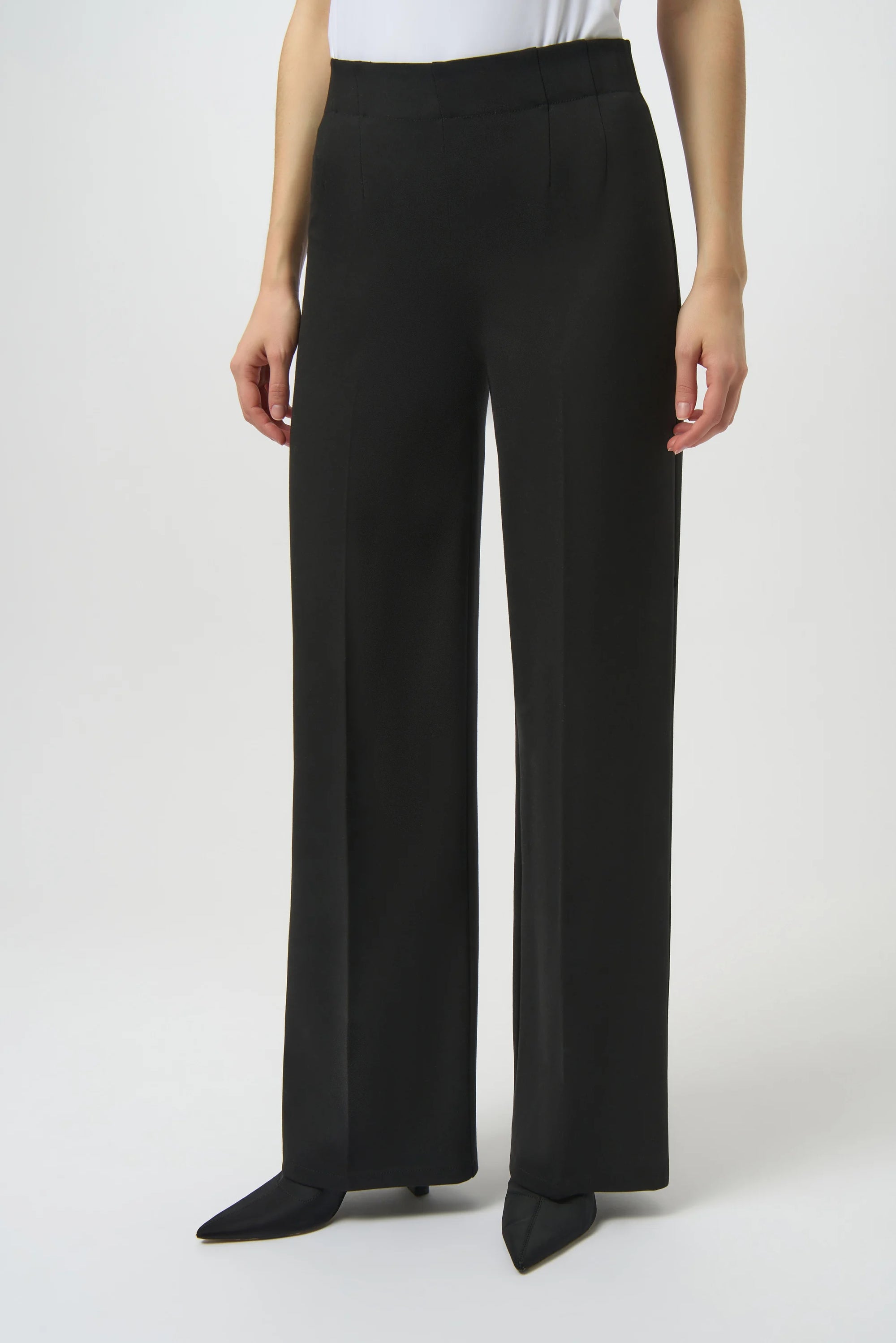 Joseph Ribkoff Heavy Knit Wide Leg Pull-On Pant  254045  Black