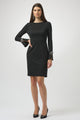Joseph Ribkoff Scuba Crepe Dress with Rhinestones  254048  Black
