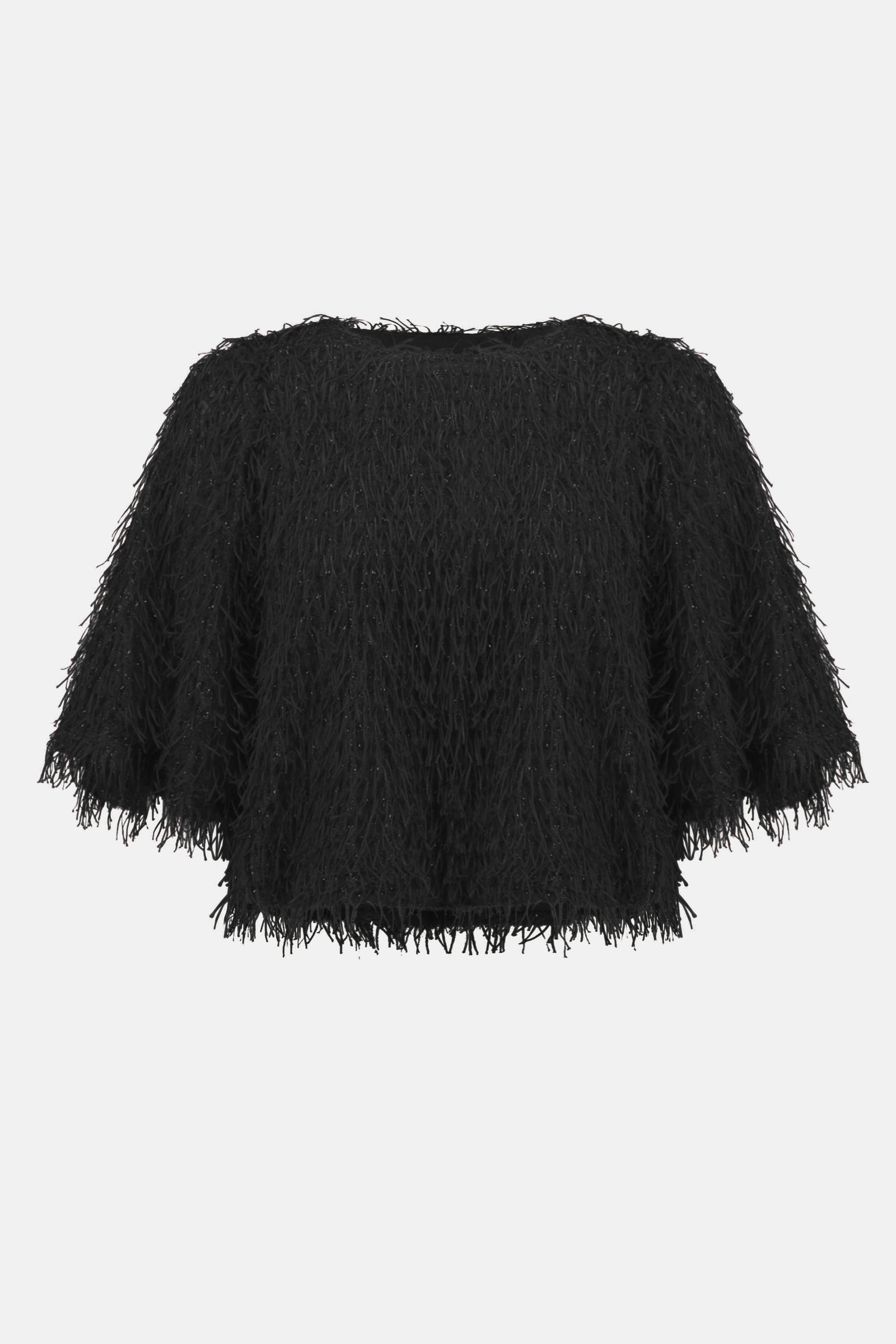Joseph Ribkoff Novelty Fringe Top  254105  Black