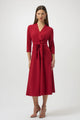Joseph Ribkoff Scuba Crepe Fit and Flare Dress  254127  Deep Cherry