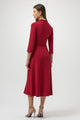Joseph Ribkoff Scuba Crepe Fit and Flare Dress  254127  Deep Cherry