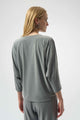 Joseph Ribkoff Silky Knit Boxy Top with Zipper Detail  254205  Grey Melange