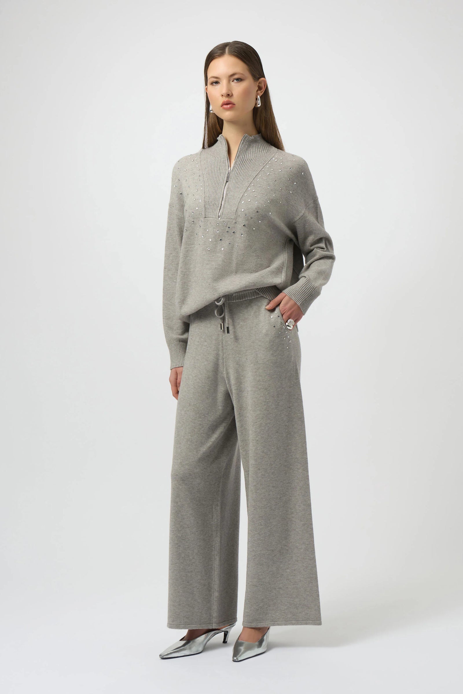 Jopeph Ribkoff Knit Pant 254945 Grey Melange
