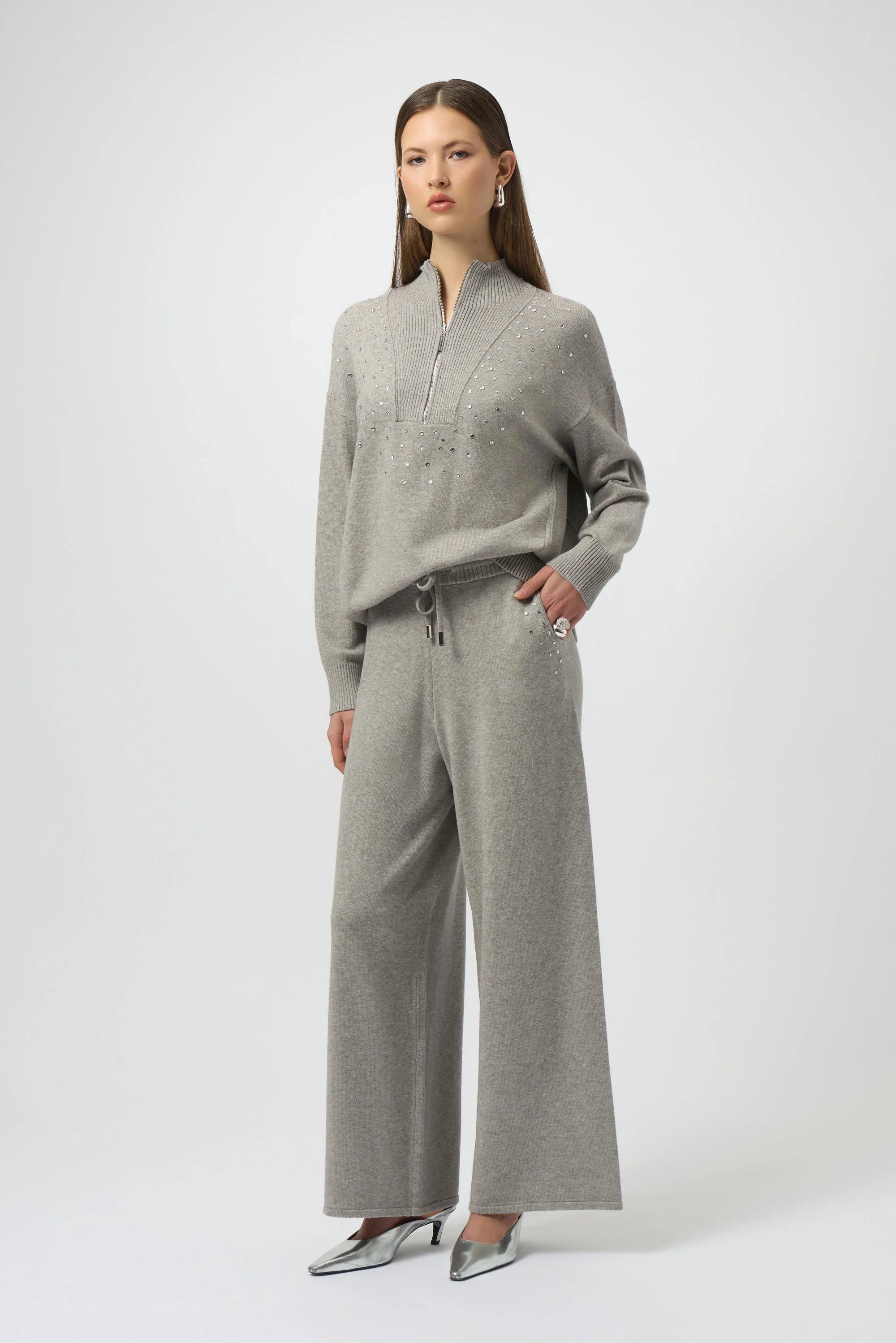 Jopeph Ribkoff Knit Pant 254945 Grey Melange