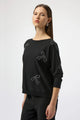 Joseph Ribkoff Sweater Knit Pullover with Bow Detail  254950  Black