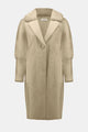 Joseph Ribkoff Feather Yarn and Faux Fur Coat  254954  Fawn