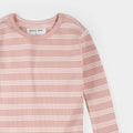 Petit Lem Girls Pajamas - Rose Striped Rib Knit