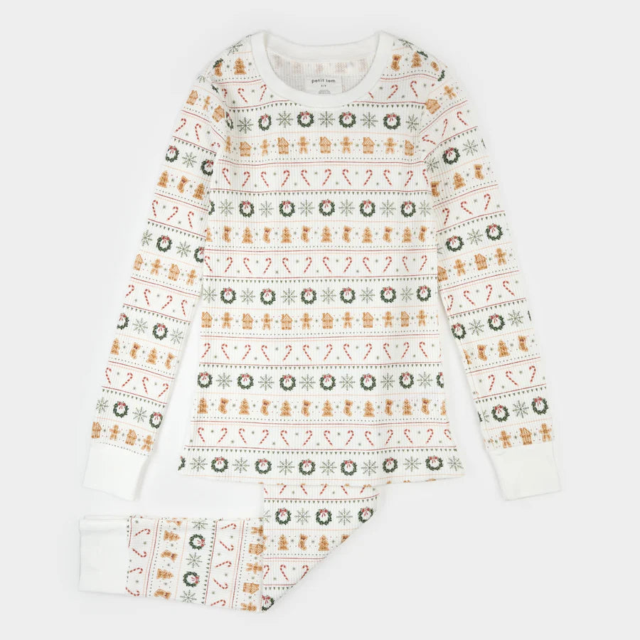 Petit Lem Ladies' 2pc. Pyjama Set  25HRS50R04  Christmas Treats on Fair Isle Print
