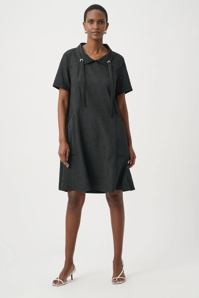 Joseph Ribkoff Jacquard A-Line Dress 261027 Black – Crocus & Ivy