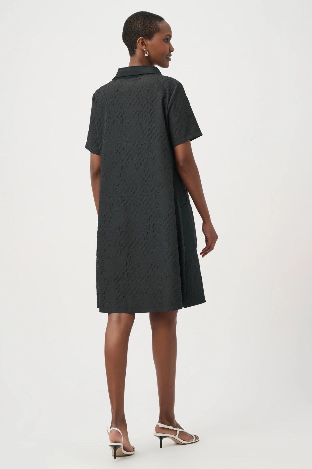 Joseph Ribkoff Jacquard A-Line Dress  261027  Black