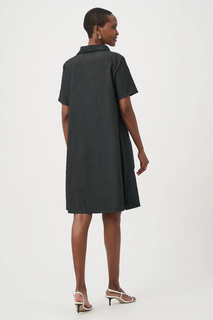 Joseph Ribkoff Jacquard A-Line Dress  261027  Black