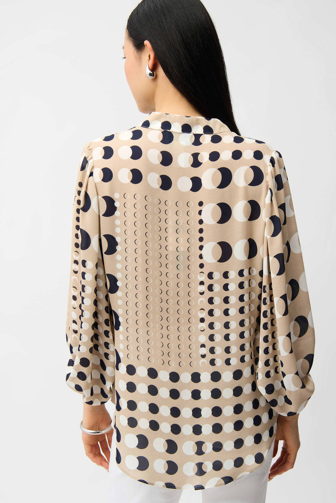 Joseph Ribkoff Dot Print Boxy Tunic  261099  Beige/Multi
