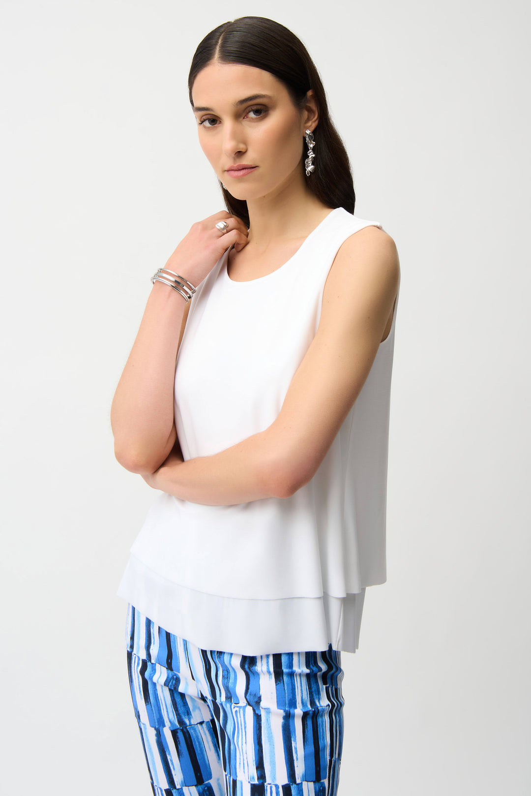 Joseph Ribkoff  Layered Sleeveless Top  261189  Vanilla