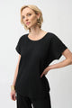 Joseph Ribkoff Pleated Scuba Crepe Boxy Top 261192 Black