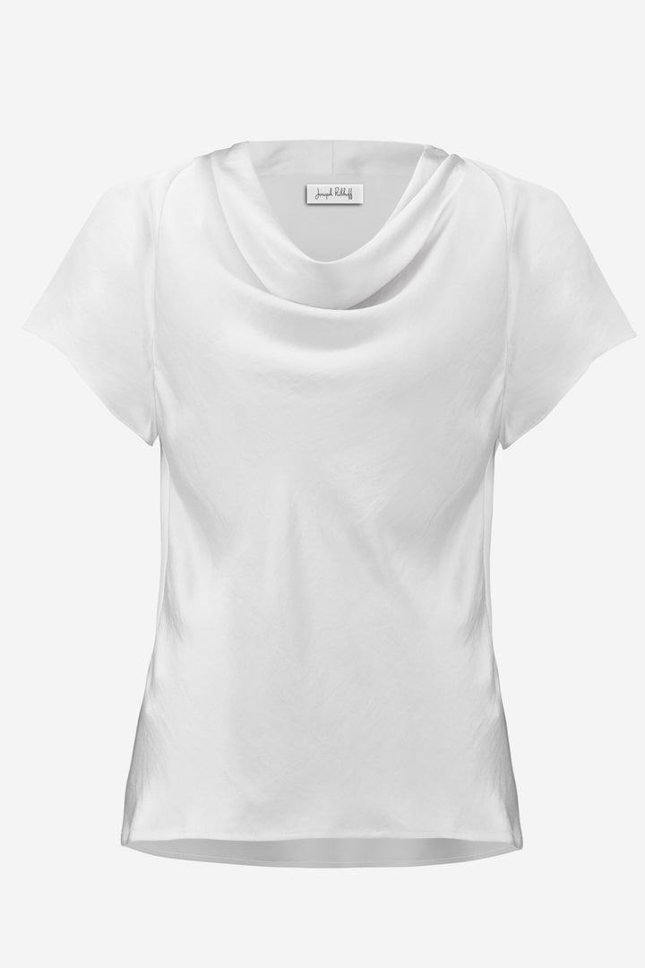 Joseph Ribkoff Satin Top with Cowl Neck  261195   Vanilla