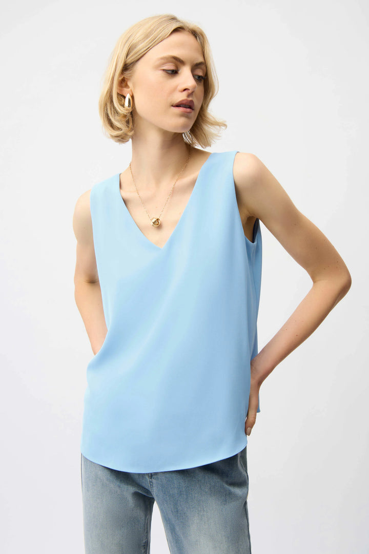 Joseph Ribkoff Sleeveless V-Neck Top  261248  Sky Blue