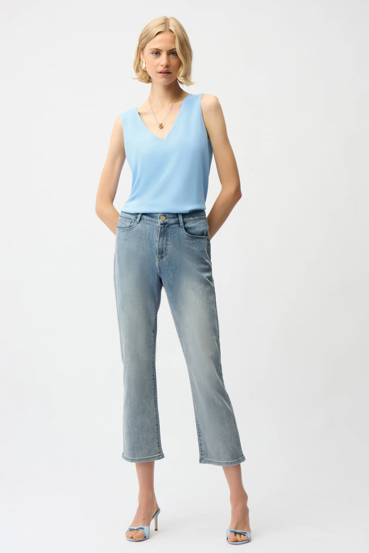 Joseph Ribkoff Sleeveless V-Neck Top  261248  Sky Blue