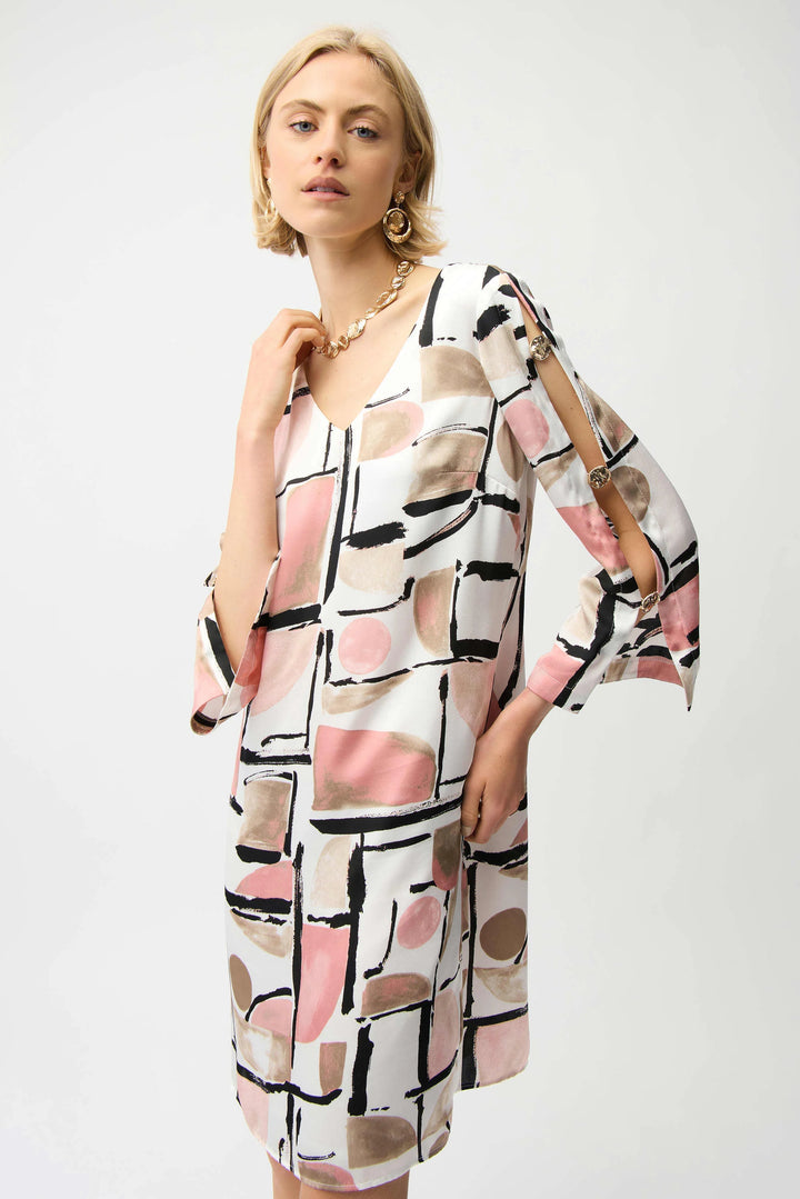 Joseph Ribkoff Trapeze Dress with Gold Detail  261258