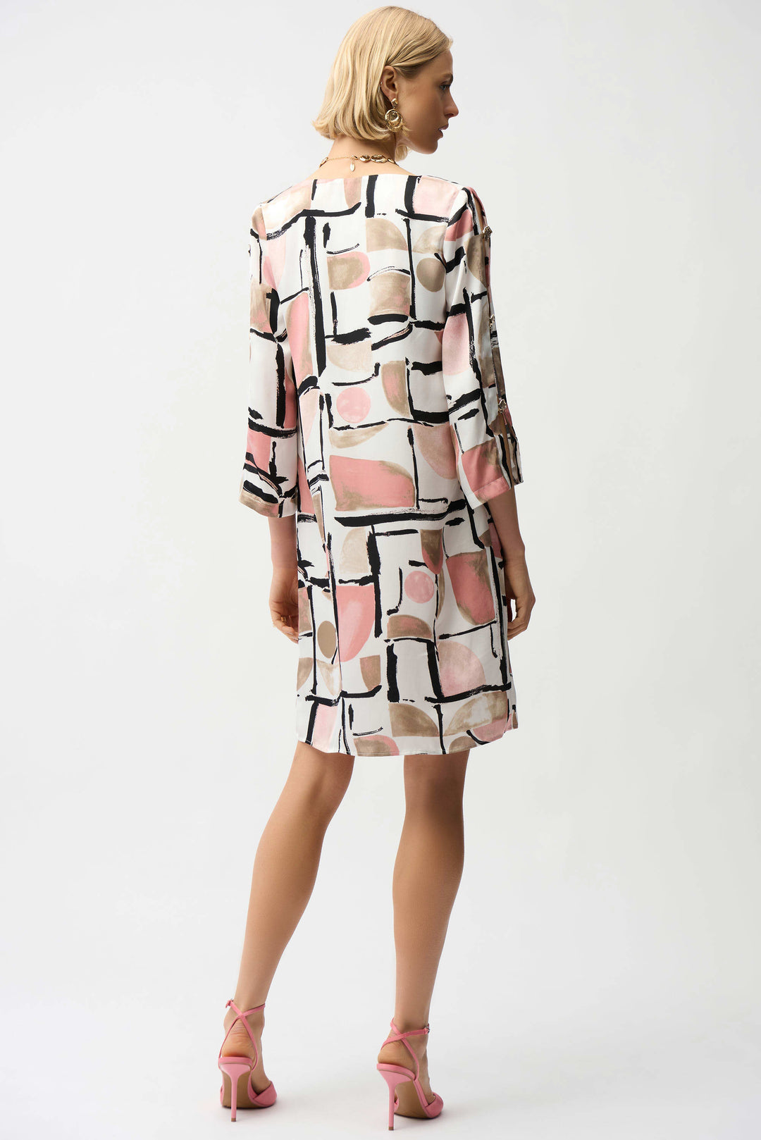 Joseph Ribkoff Trapeze Dress with Gold Detail  261258
