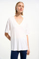 Joseph Ribkoff Jersey Boxy Tunic with V-Neck  261600  Vanilla