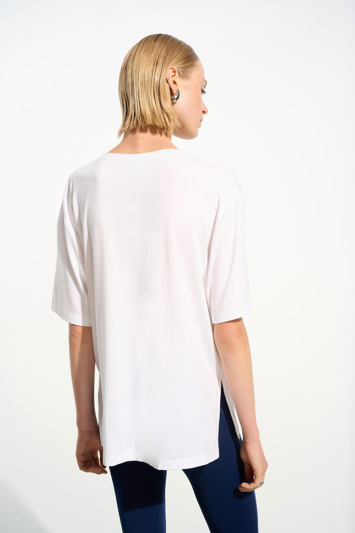 Joseph Ribkoff Jersey Boxy Tunic with V-Neck  261600  Vanilla