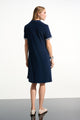 Joseph Ribkoff Trapeze Dress with Polo Collar  261614  Indigo