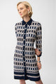 Joseph Ribkoff A-Line Shirt Dress  261903  Midnight Blue/Multi