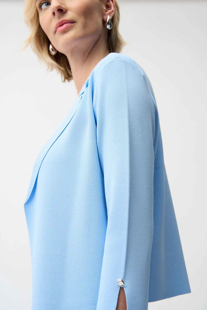 Joseph Ribkoff Viscose Blend Open-Front Cardigan 261920 Sky Blue